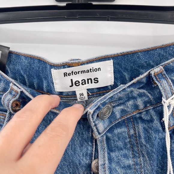 Reformation Cynthia High Rise Straight Jeans Womens 26 Colorado Button Fly New - Picture 6 of 14